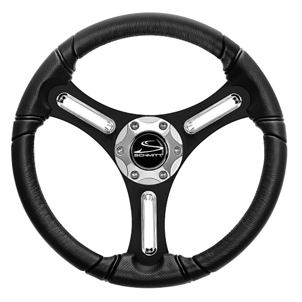 Schmitt Marine Torcello 14" Wheel - 03 Series - Polyurethane Wheel w/Chrome Spoke Inserts  Cap - Black Brushed Spokes - 3/4" - Retail Packaging TRAPSKI
