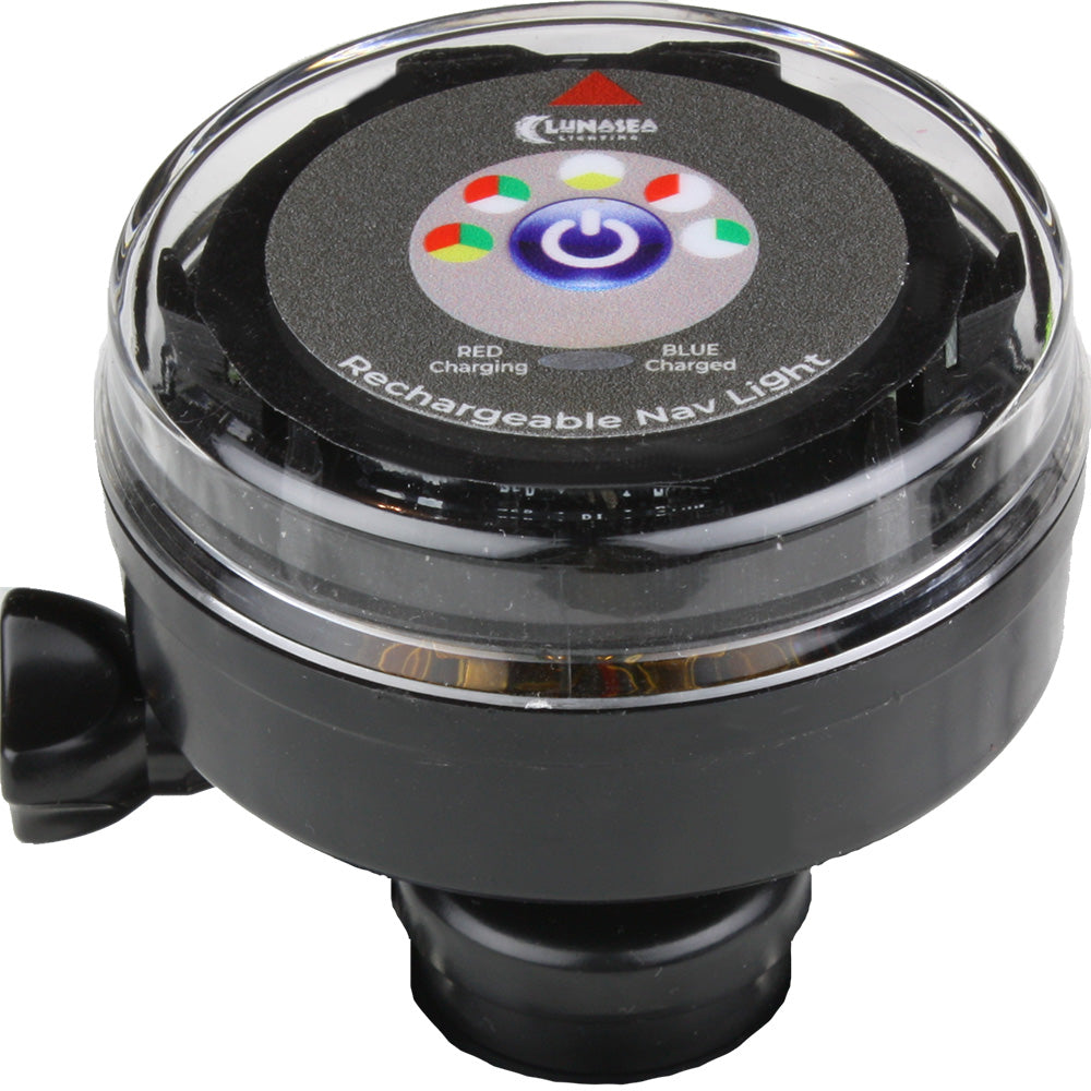Lunasea Rechargeable Tri-Color Portable Navigation Light (No Mount) - Black TRAPSKI