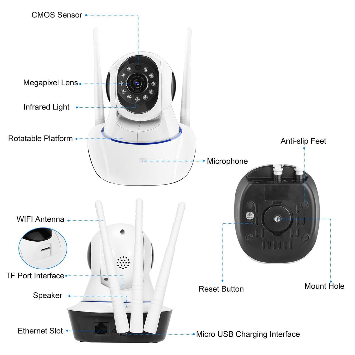 1080P WiFi IP Camera Motion Detection IR Night Vision Camcorder