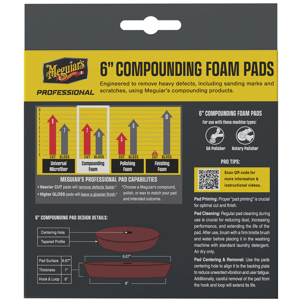 Meguiar's Professional 6" Compounding Foam Pads *2-Pack TRAPSKI