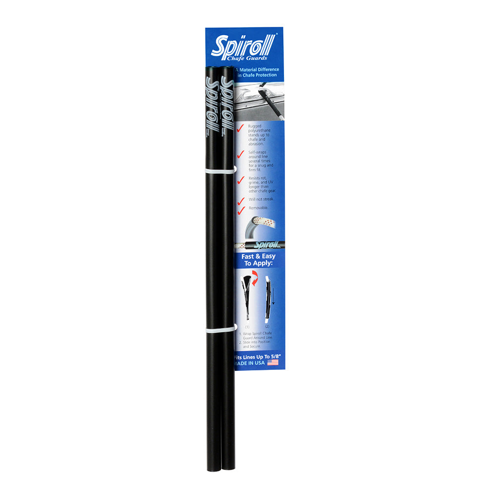 Spiroll Chafe Guard Black f/Lines up to 5/8" Diameter - Pair TRAPSKI