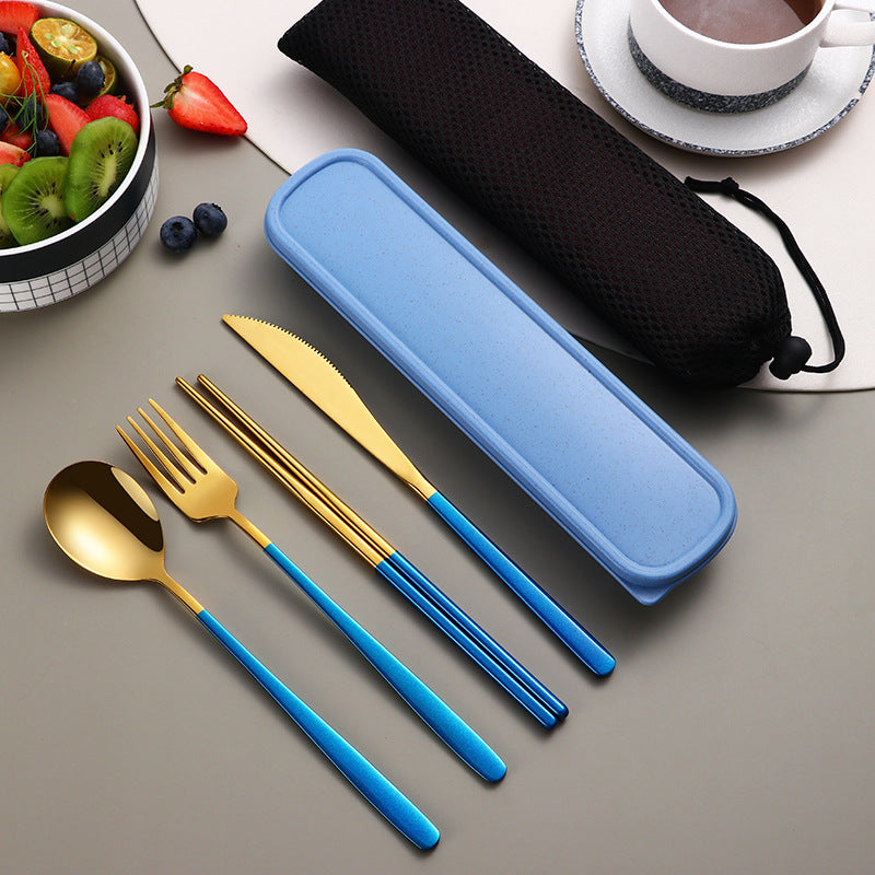 304 Stainless Steel Gold Cutlery Set With Case