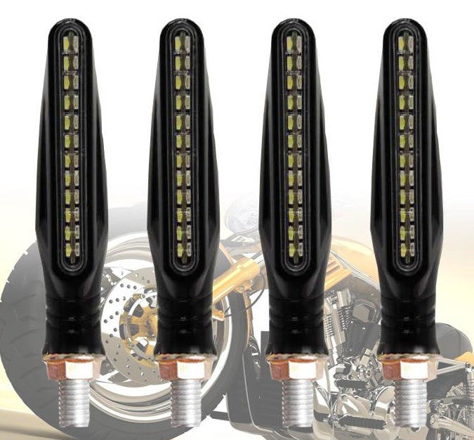 Newest 4x Universal Flowing LED Motorcycle Turn Signals