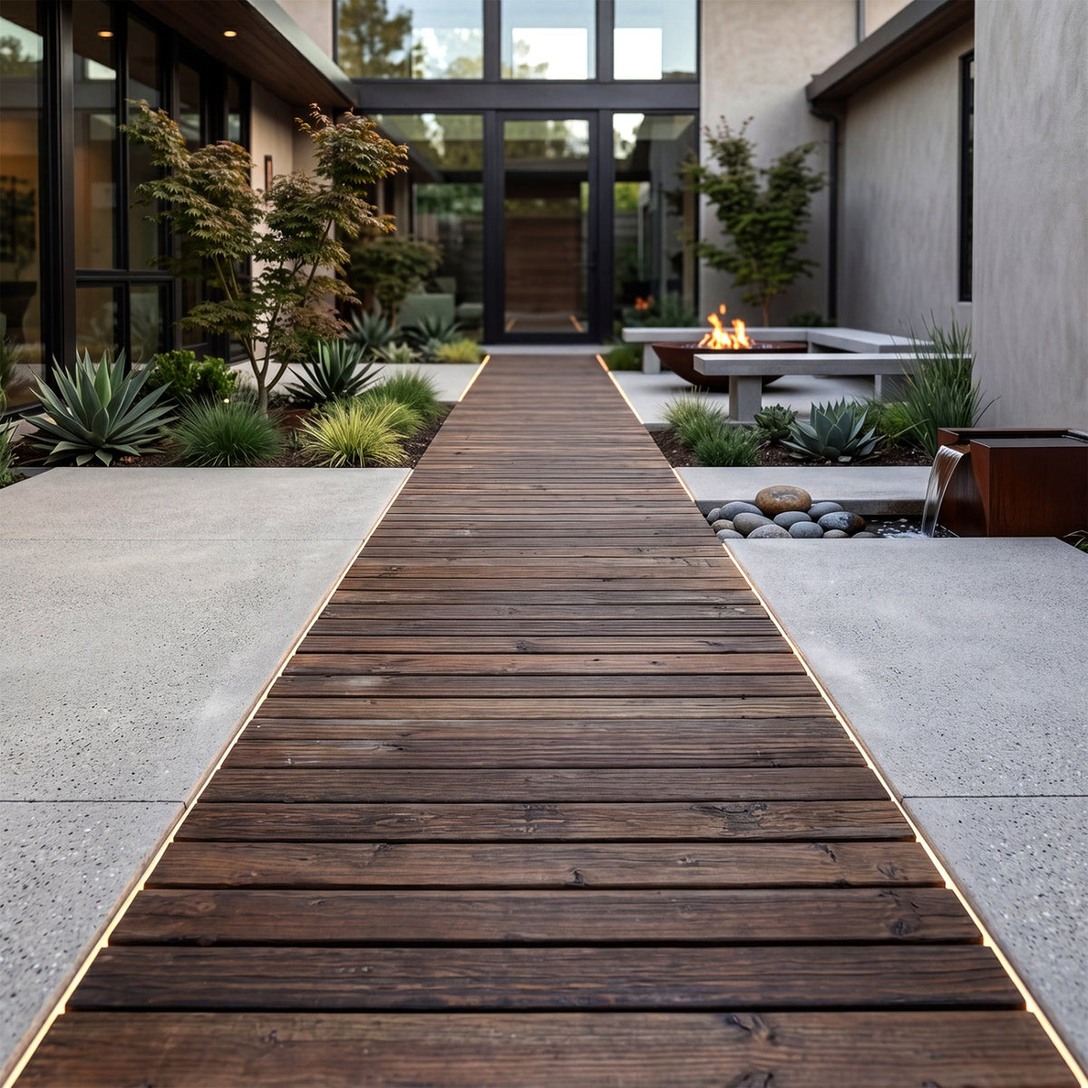 12 FT Wooden Garden Pathway 22 Inches Wide Outdoor Roll out Straight Walkway DirectDeals
