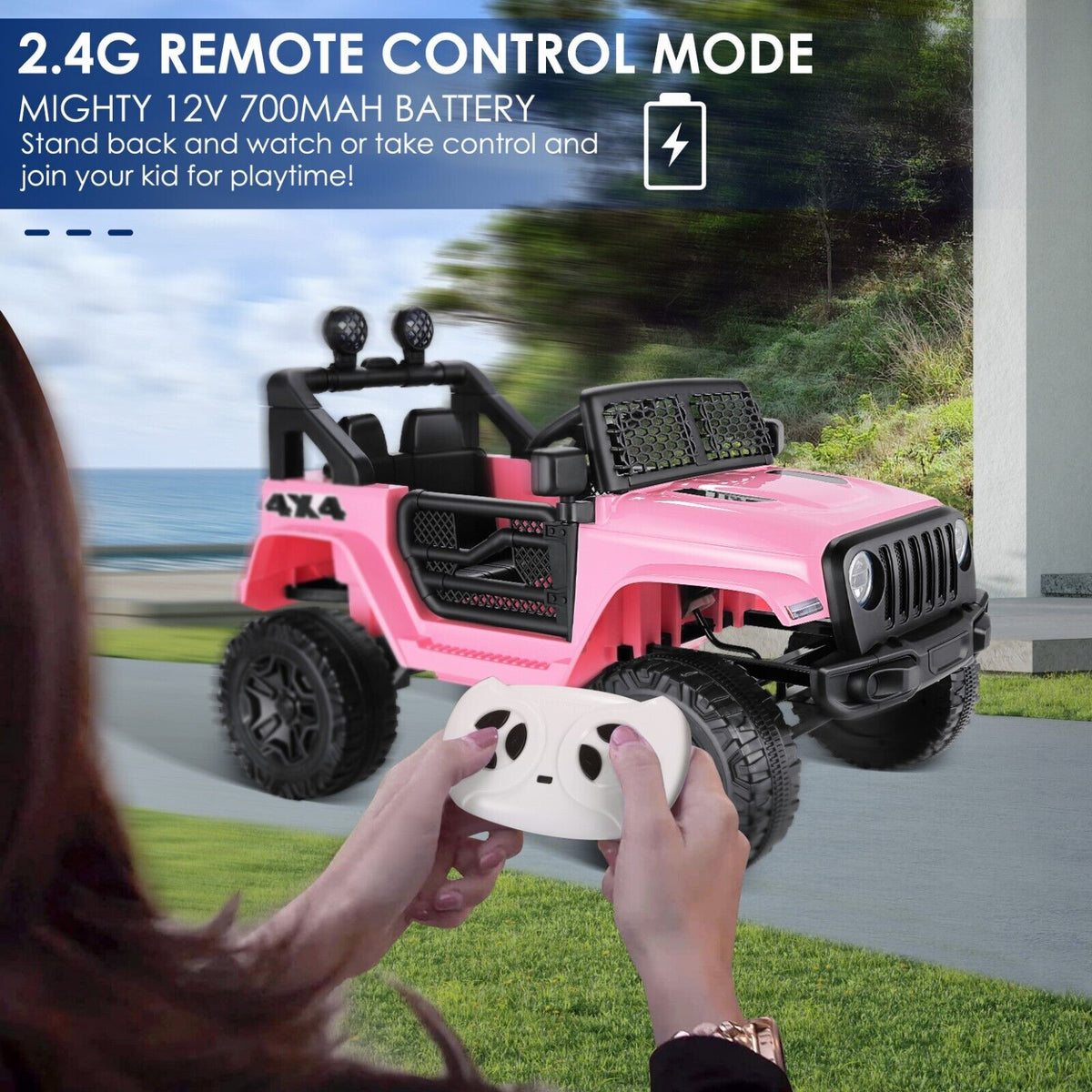 2-Seater Kids Electric Ride-On Truck with Remote Control - 24V/12V Power Options