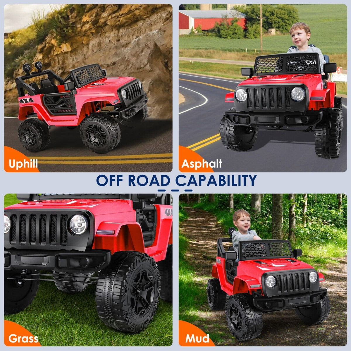 2-Seater Kids Electric Ride-On Truck with Remote Control - 24V/12V Power Options