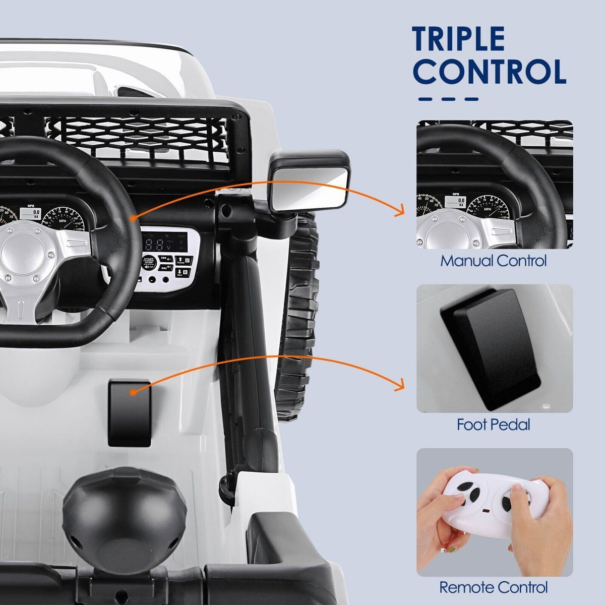 12V Electric Ride On Jeep Toy Car with USB, Bluetooth, and Remote Control for Kids