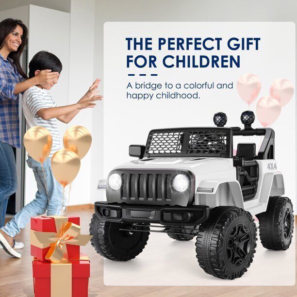 12V Electric Ride On Jeep Toy Car with USB, Bluetooth, and Remote Control for Kids