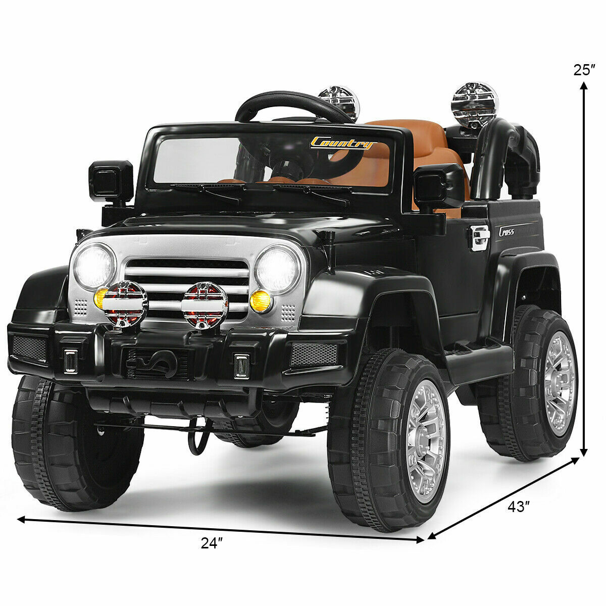 12V RC Remote Control Black Truck Car for Kids - Electric Ride-On Fun! MagicCars