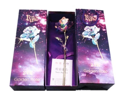 24K Luminous Color Gold Rose Flower Set My Store