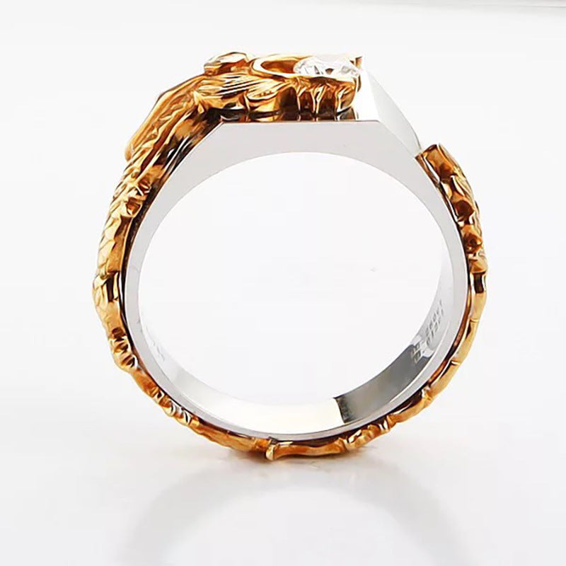 Men's Dragon Zircon Ring