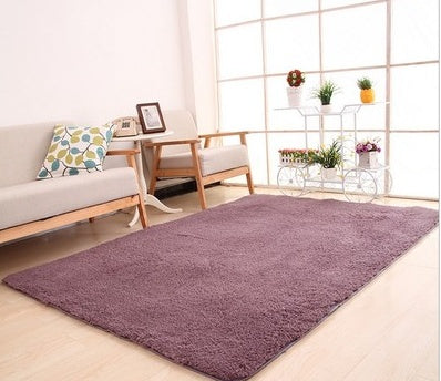 Fluffy White Plush Carpet