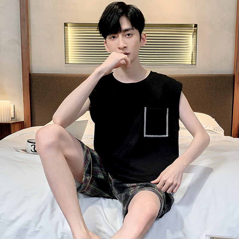 Men's Sleeveless Vest Summer Pure Cotton Pajamas