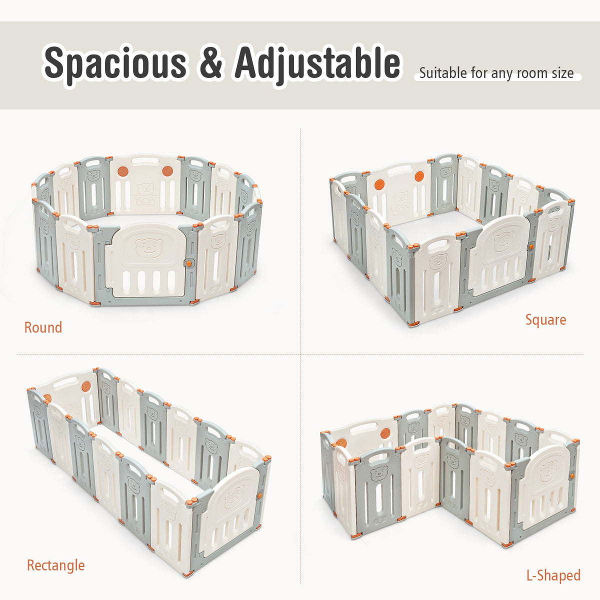 Foldable Baby Playpen 14 Panel Activity Center Safety Play Yard