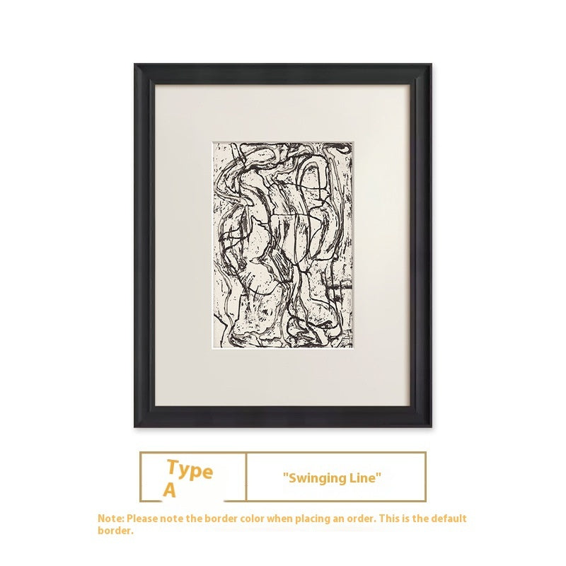 Black And White Lines High-end Abstract Paintingfor Hanging Retro Decorative Painting My Store