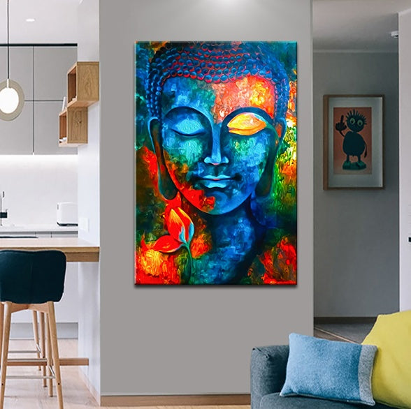 God Buddha Wall Art Canvas On The Wall Canvas Pictures Buddhism Posters Wall Decor