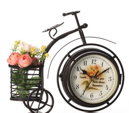 European Style Tricycle Clock Decor Ornament