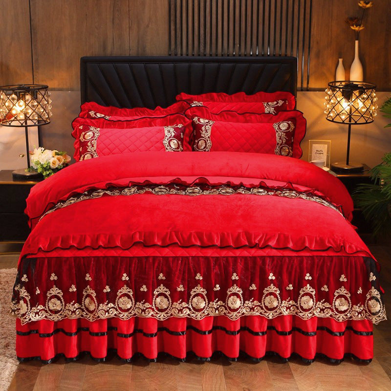 Lace Bedskirt Mattress Cover Home Textiles