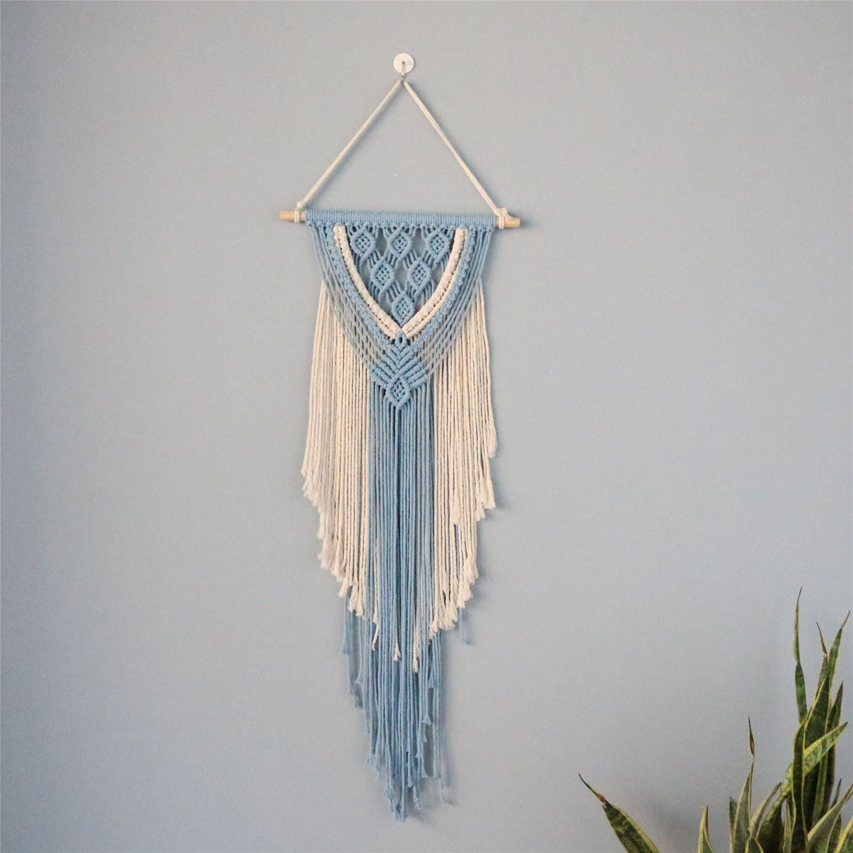 Hand-Woven Cotton Rope Tapestry, Wall Decoration
