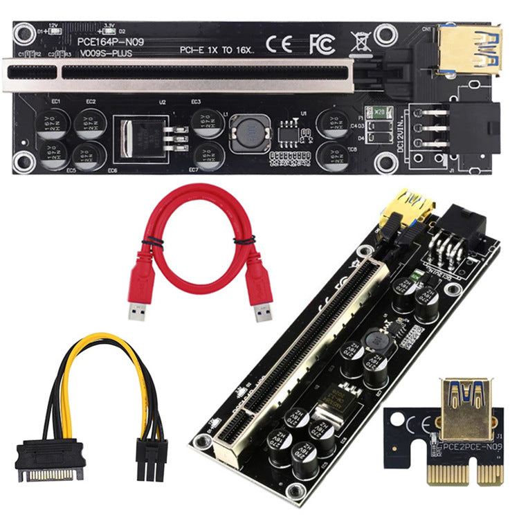 Riser Card 009s Plus PCI-E PCIE PCI Express X16 GPU 6in Adapter card USB 3.0 Cable 1X 16X Extender My Store