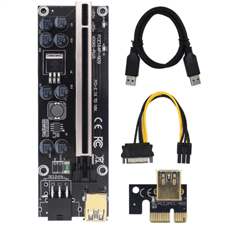 Riser Card 009s Plus PCI-E PCIE PCI Express X16 GPU 6in Adapter card USB 3.0 Cable 1X 16X Extender My Store
