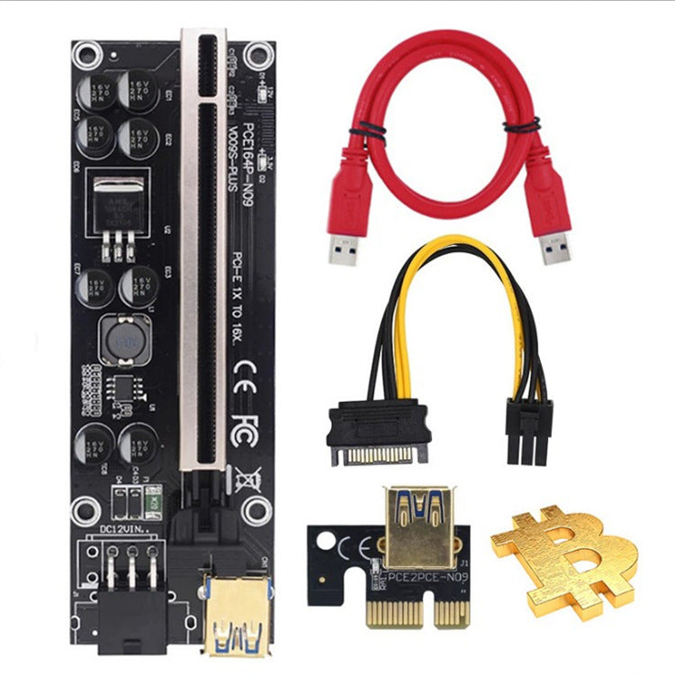 Riser Card 009s Plus PCI-E PCIE PCI Express X16 GPU 6in Adapter card USB 3.0 Cable 1X 16X Extender My Store