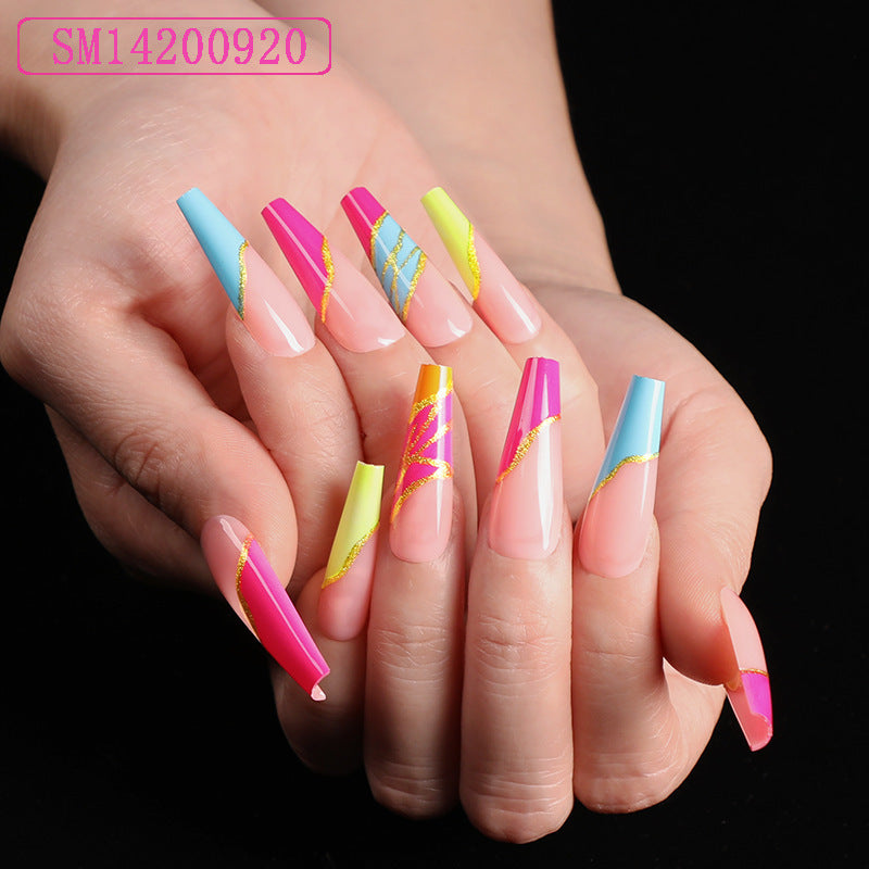Assemble Ballet Nails Trapezoidal Coffin Fake Nails