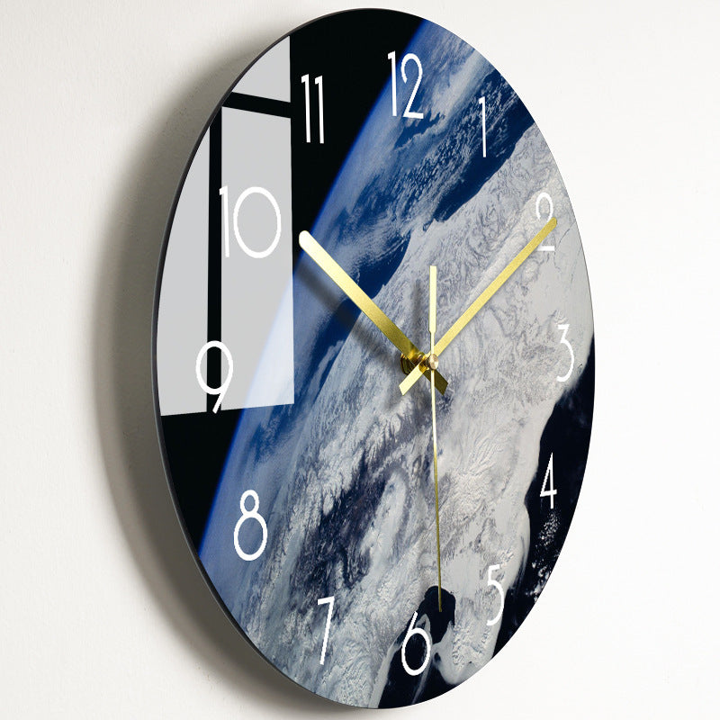 Luxury Silent Glass Wall Clock Living Room Decor
