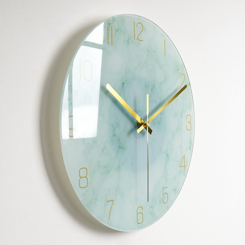 Luxury Silent Glass Wall Clock Living Room Decor