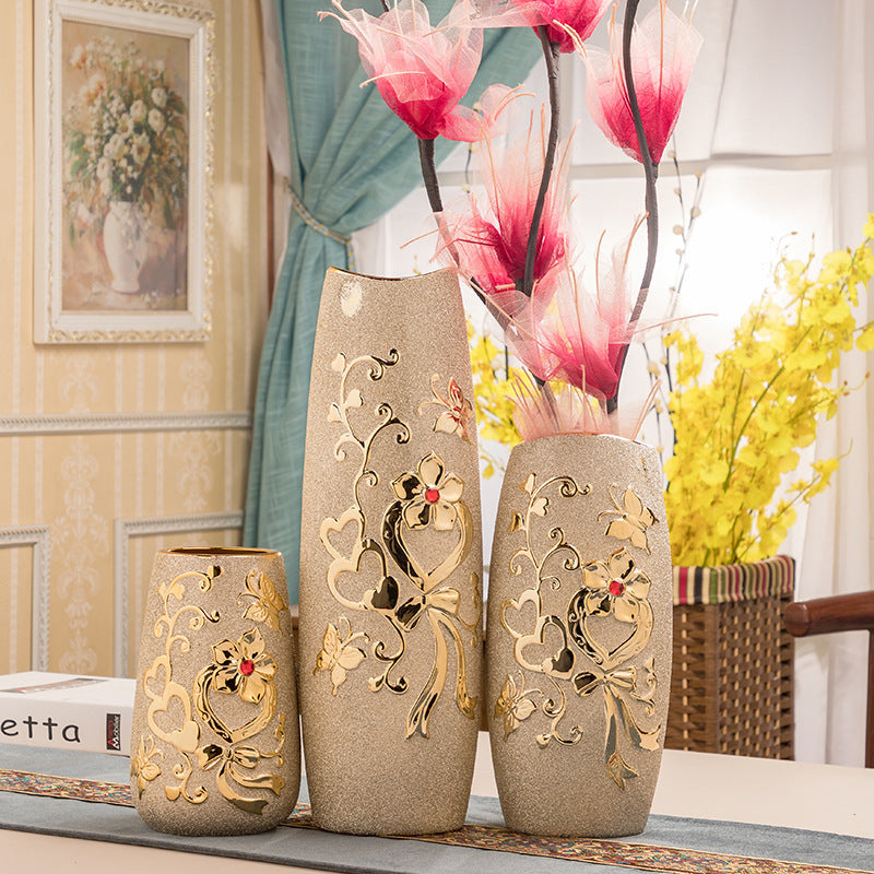 Ceramic Gold Vase European Home Decor