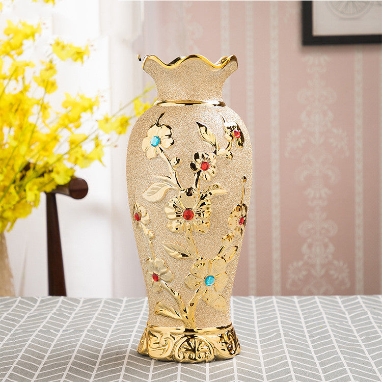 Ceramic Gold Vase European Home Decor