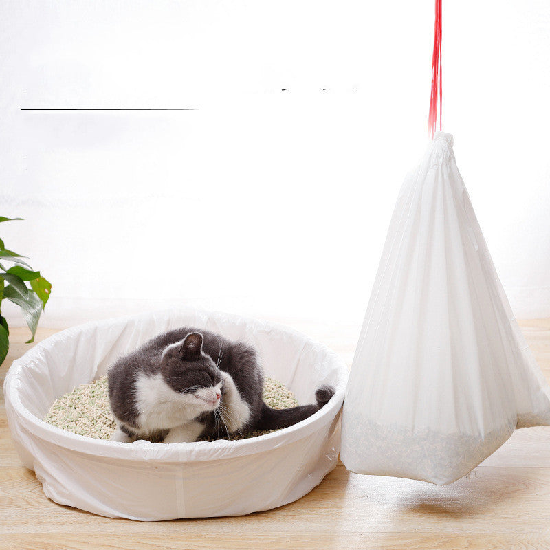 Thick Drawstring Cat Litter Box Garbage Bag