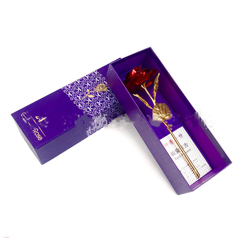 24K Luminous Color Gold Rose Flower Set My Store