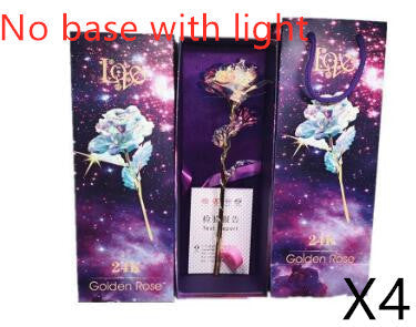 24K Luminous Color Gold Rose Flower Set My Store