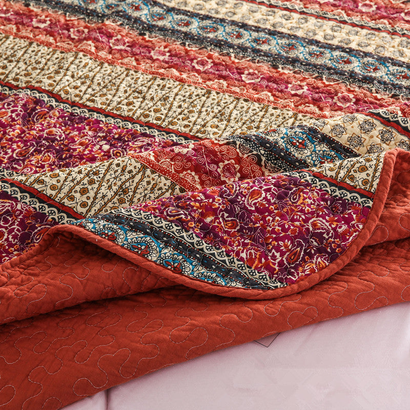 Three-piece Cotton Linen Wash Quilt Set