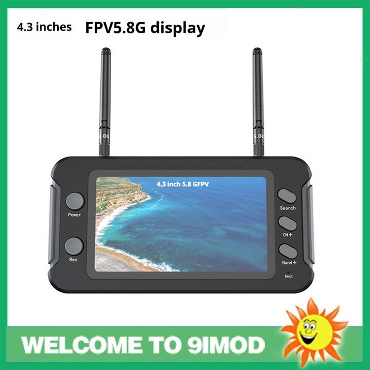 43-inch 5.8g Crossing Machine FPV Display Screen 800480 HD 1200mAh Voltage 5-23V With DVR