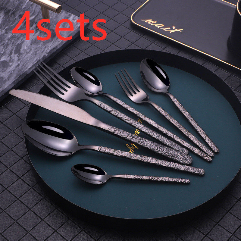 Embossed Handle Steak Cutlery Set