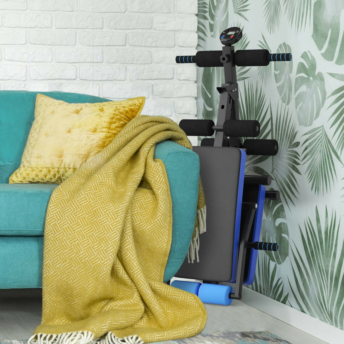 Adjustable Sit Up Bench with LCD Monitor