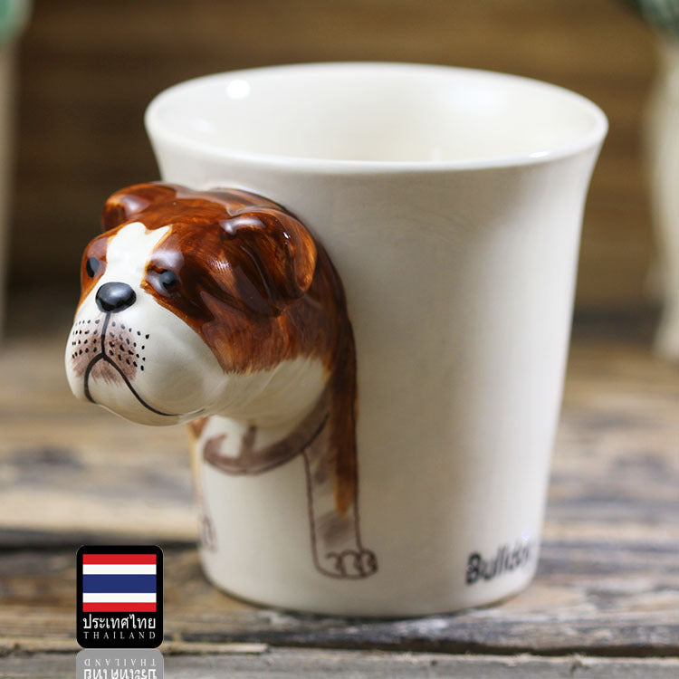 Hand-painted Animal Mug English Bulldog Ceramic