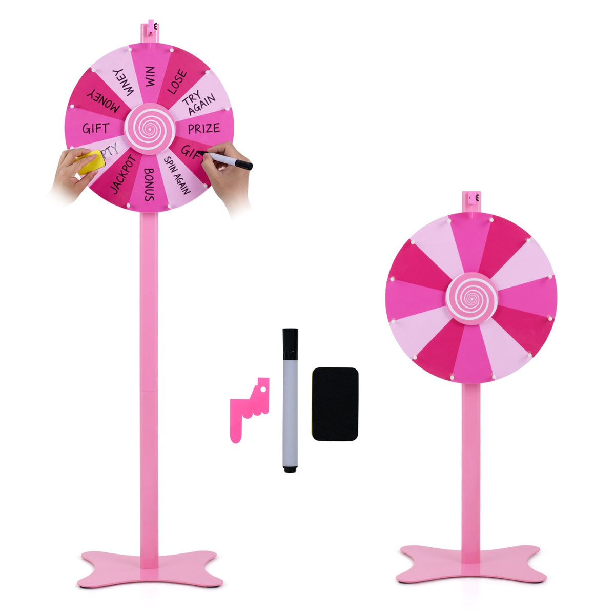 24 Inch Prize Wheel with Blackboard Marker and Eraser DirectDeals