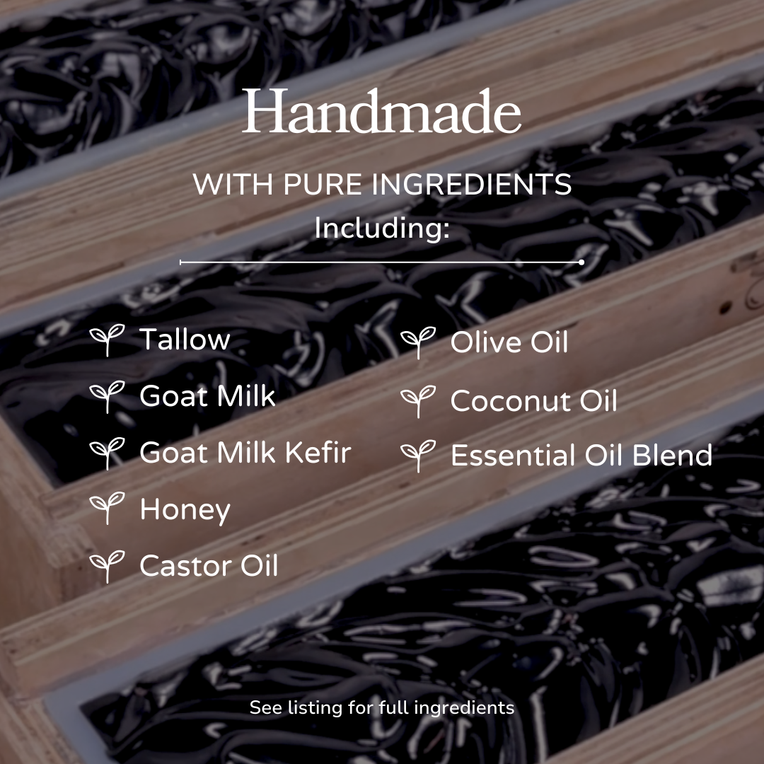 Clarifying Charcoal Bar Handmade Tallow and Goat Milk Soap Bar Pretty farm girl