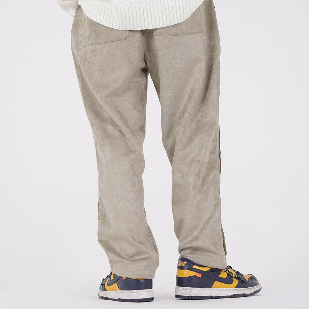 Side Stripes Love Embroidered Velvet Sweatpants Men