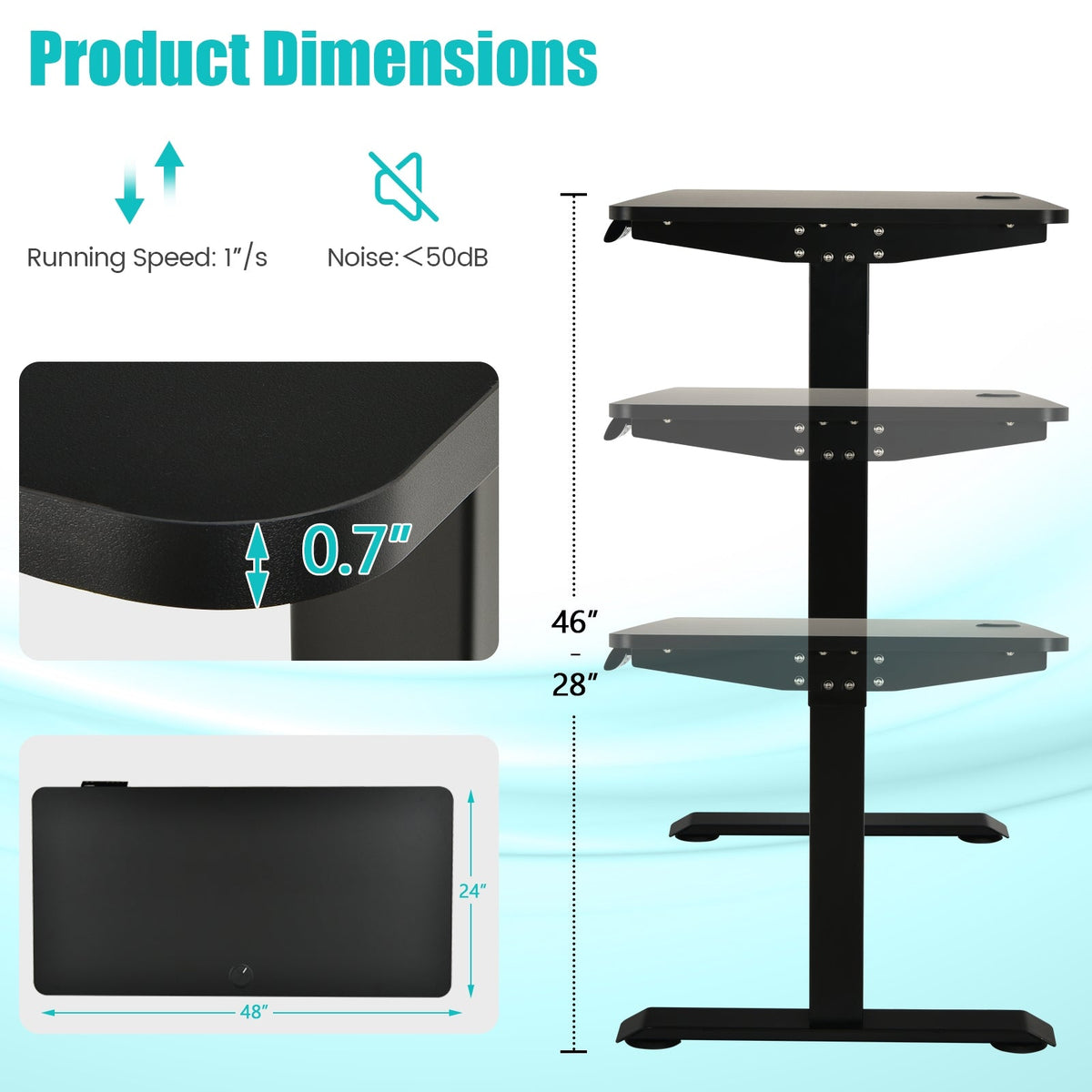 Electric Height Adjustable Standing Desk with Memory Controller