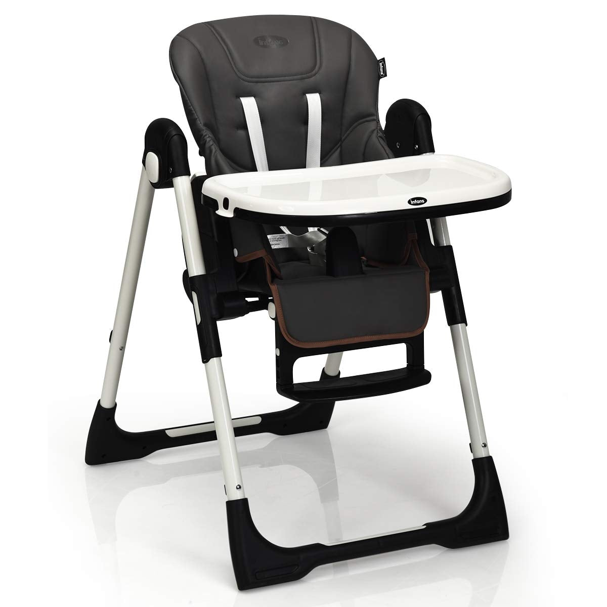 Foldable High chair with Multiple Adjustable Backrest-Dark Gray GBruno Store