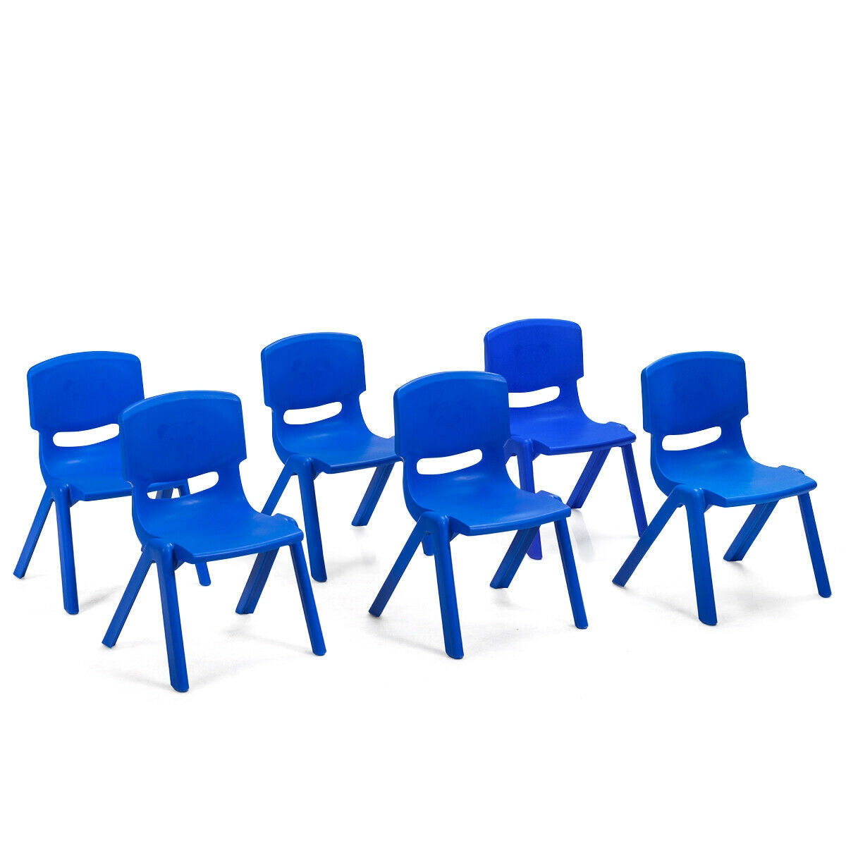 6-pack Kids Plastic Stackable Classroom Chairs-Blue GBruno Store