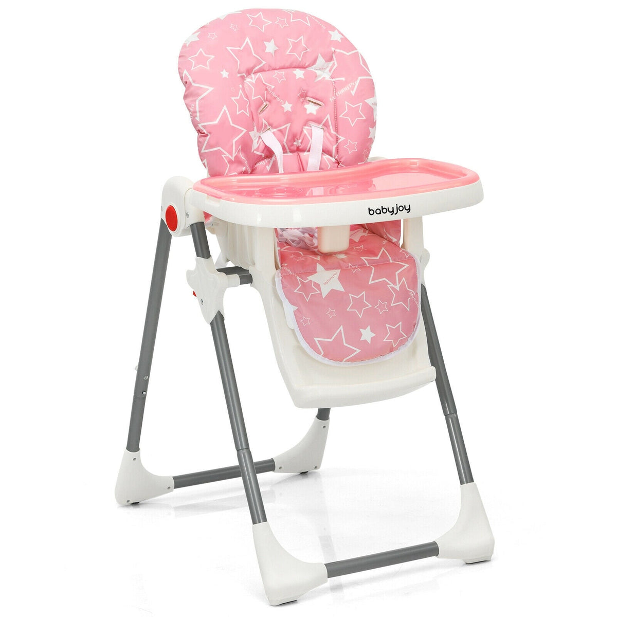 Folding Baby High Dining Chair with 6-Level Height Adjustment-Pink GBruno Store