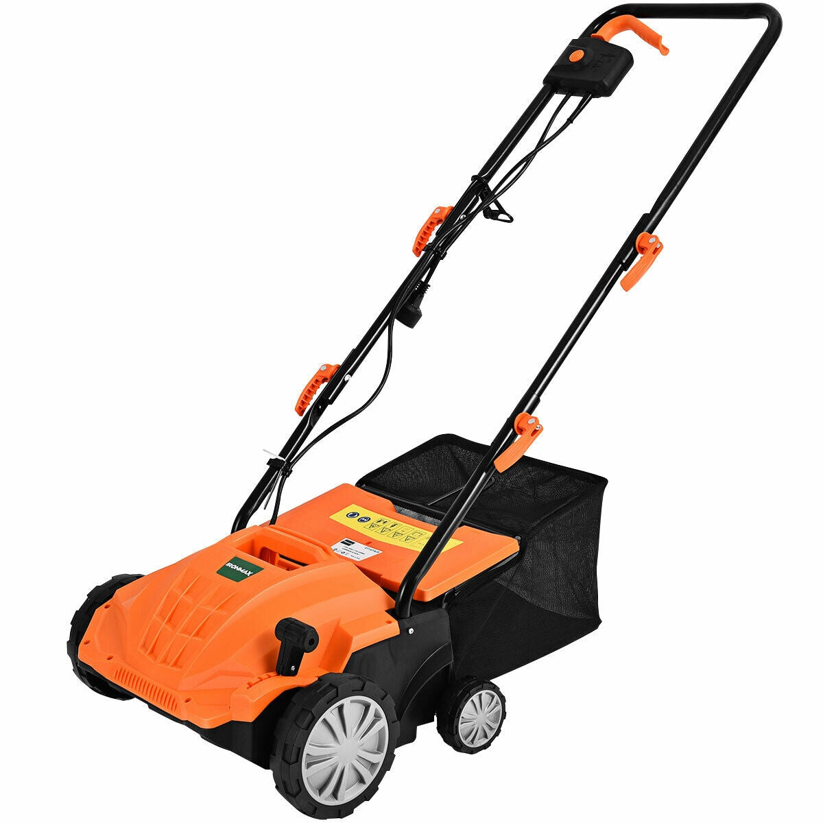 13 Inch 12 Amp Electric Scarifier with Collection Bag and Removable Blades