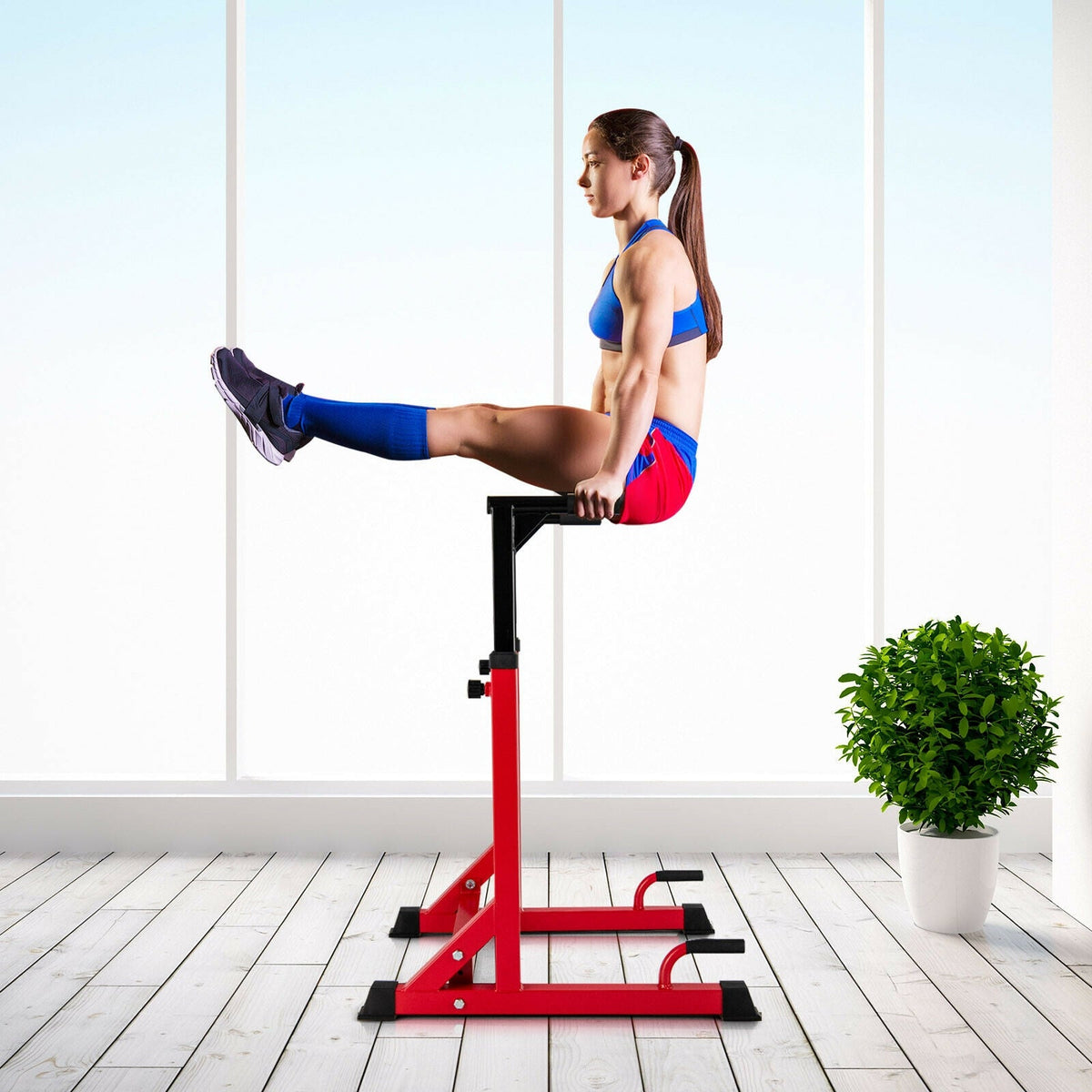 Adjustable Dip Bar with 10 Height Levels