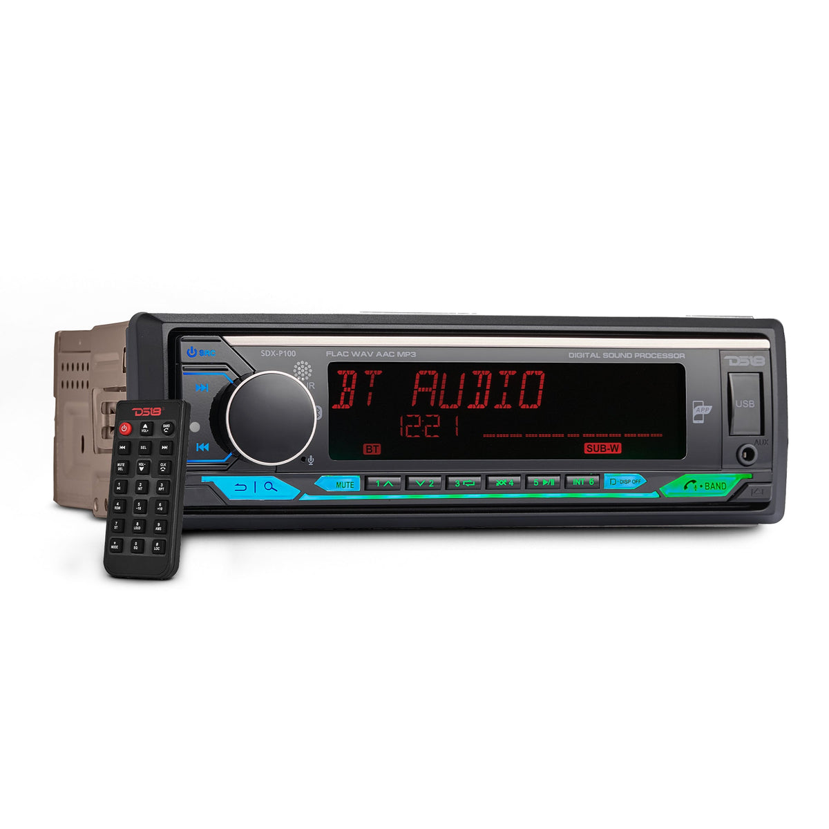 Digital Media Receiver | Single Din | DSP | APP | Bluetooth Audio and Calling Head Unit | Aux Input | USB | Mechless | AM/FM Radio Receiver | 3V + 3.5V Subwoofer DS18