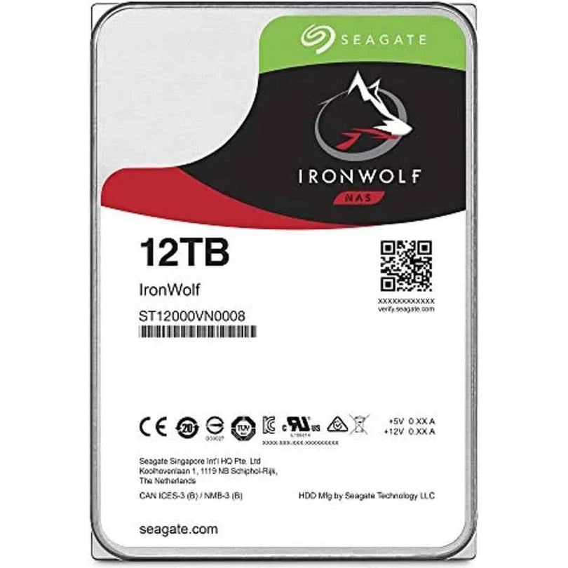 Seagate IronWolf 12TB NAS Internal Hard Drive HDD – 3.5 Inch SATA ST12000VN0008 (Refurbished)